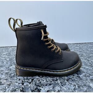 New Dr. MARTENS 1460 T Brown Toddler Zip Combat Boots Size 10
